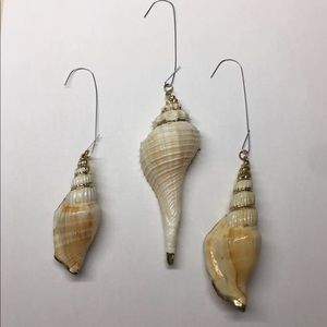 Seashell ornaments with gold accent